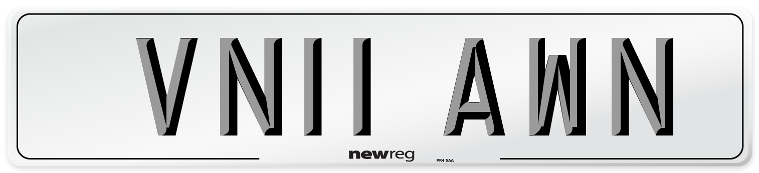 VN11 AWN Number Plate from New Reg
